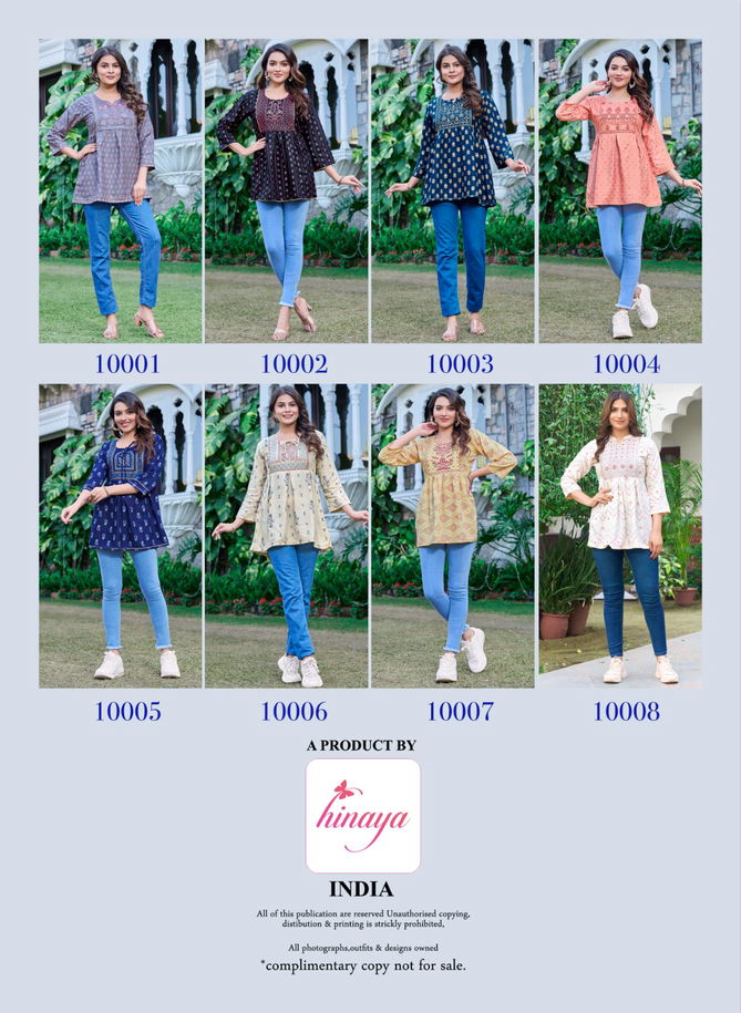 Fashion For You Vol 10 By Hinaya Rayon Western Ladies Top Wholesale Price In Surat